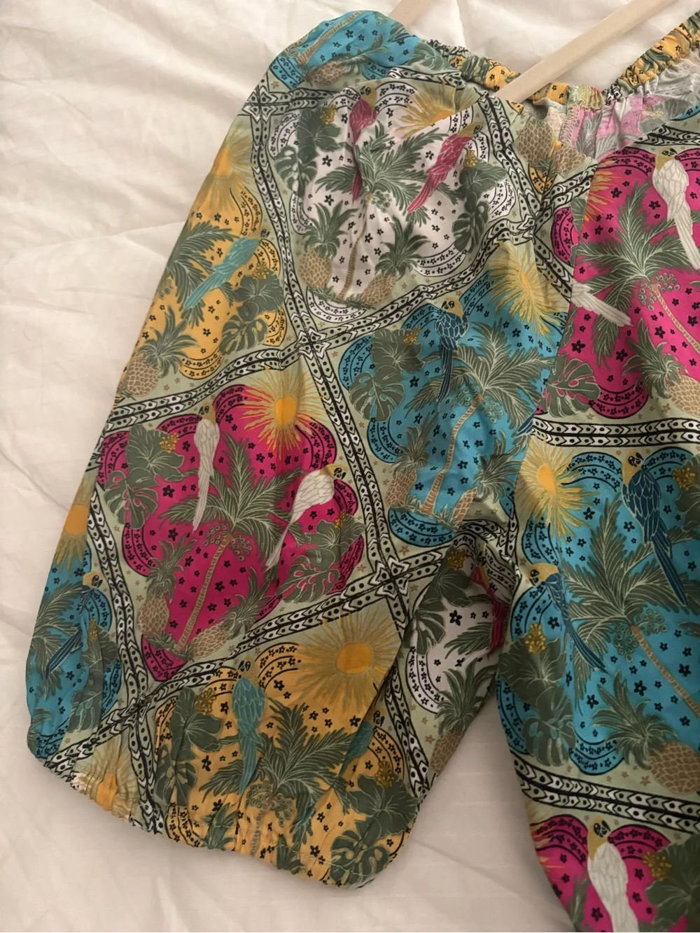 LOFT Multi Floral Patchwork Square-Neck Top